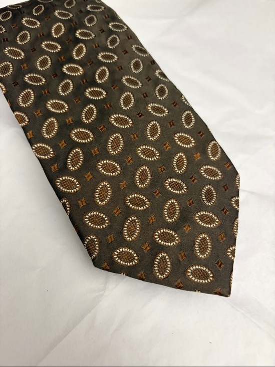 Boss Other - Boss Brown Geometric woven silk Oval Pattern Men's Tie